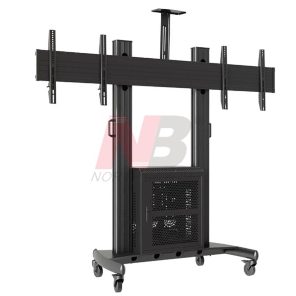 NorthBayou Aluminum Mobile Workstation TV Cart AVG1800-60-2A – Dual-Screen Mobility for Professional Displays