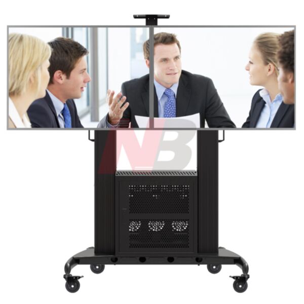 NorthBayou Aluminum Mobile Workstation TV Cart AVG1800-60-2A – Dual-Screen Mobility for Professional Displays
