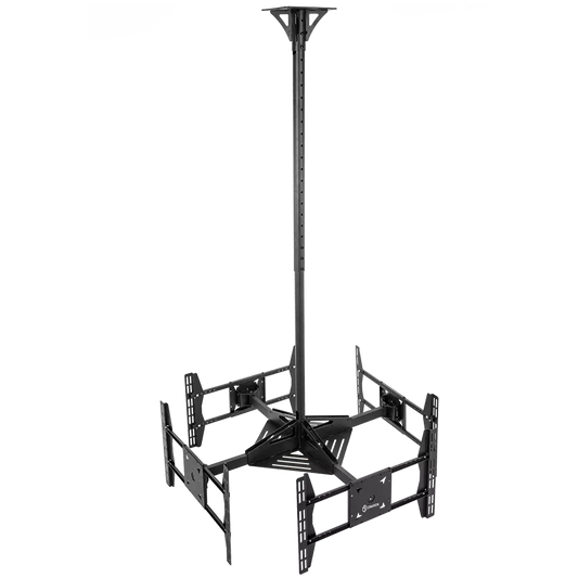 Prestigio ONKRON Ceiling TV Mount Bracket Height Adjustable for two 32 to 55 Inch LED LCD TVs, Black - CPRO2L-4