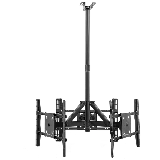 ONKRON Ceiling TV Mount Bracket Height Adjustable for three 32 to 63 Inch LED LCD TVs, Black - CPRO2L-3