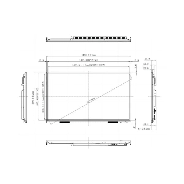 OneScreen TL7 65" 4K Interactive Flat Panel for Education & Corporate